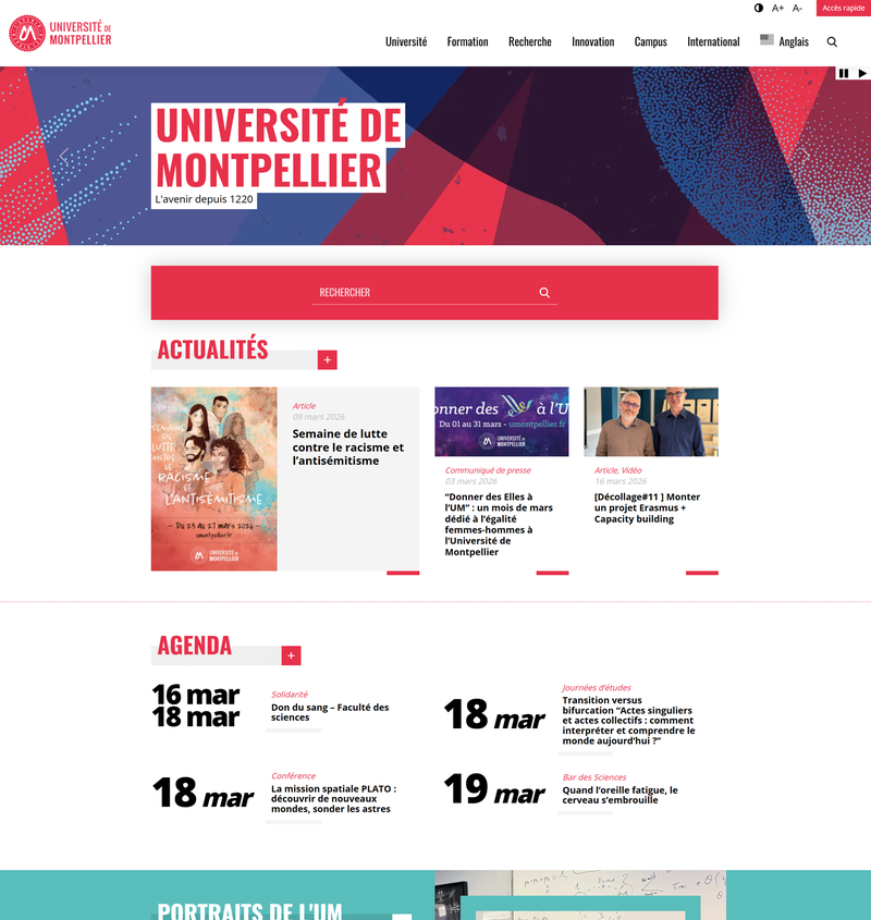 Site de l'Université de Montpellier
